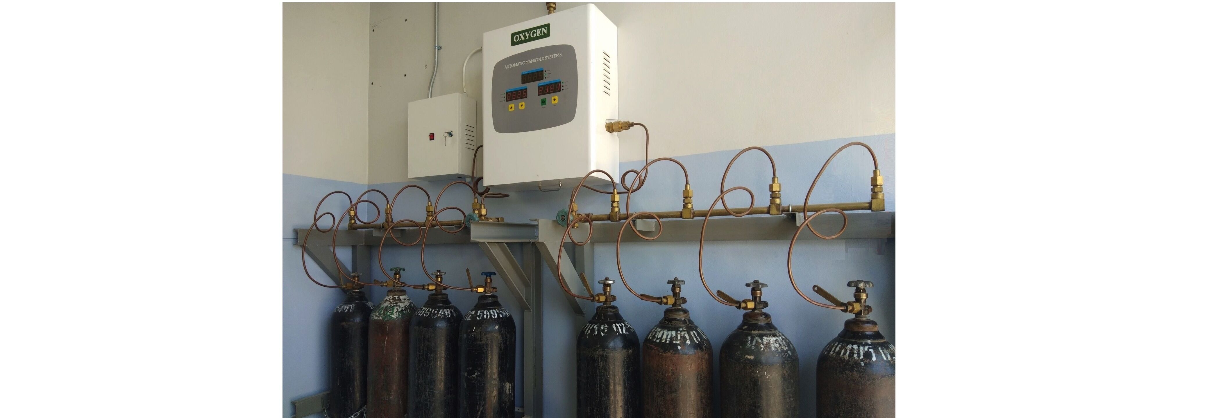 O2 Cylinder Plant Gas System_ชุดสถานีถังออกซิเจนแบบควบคุมการจ่ายอัตโนมัติ