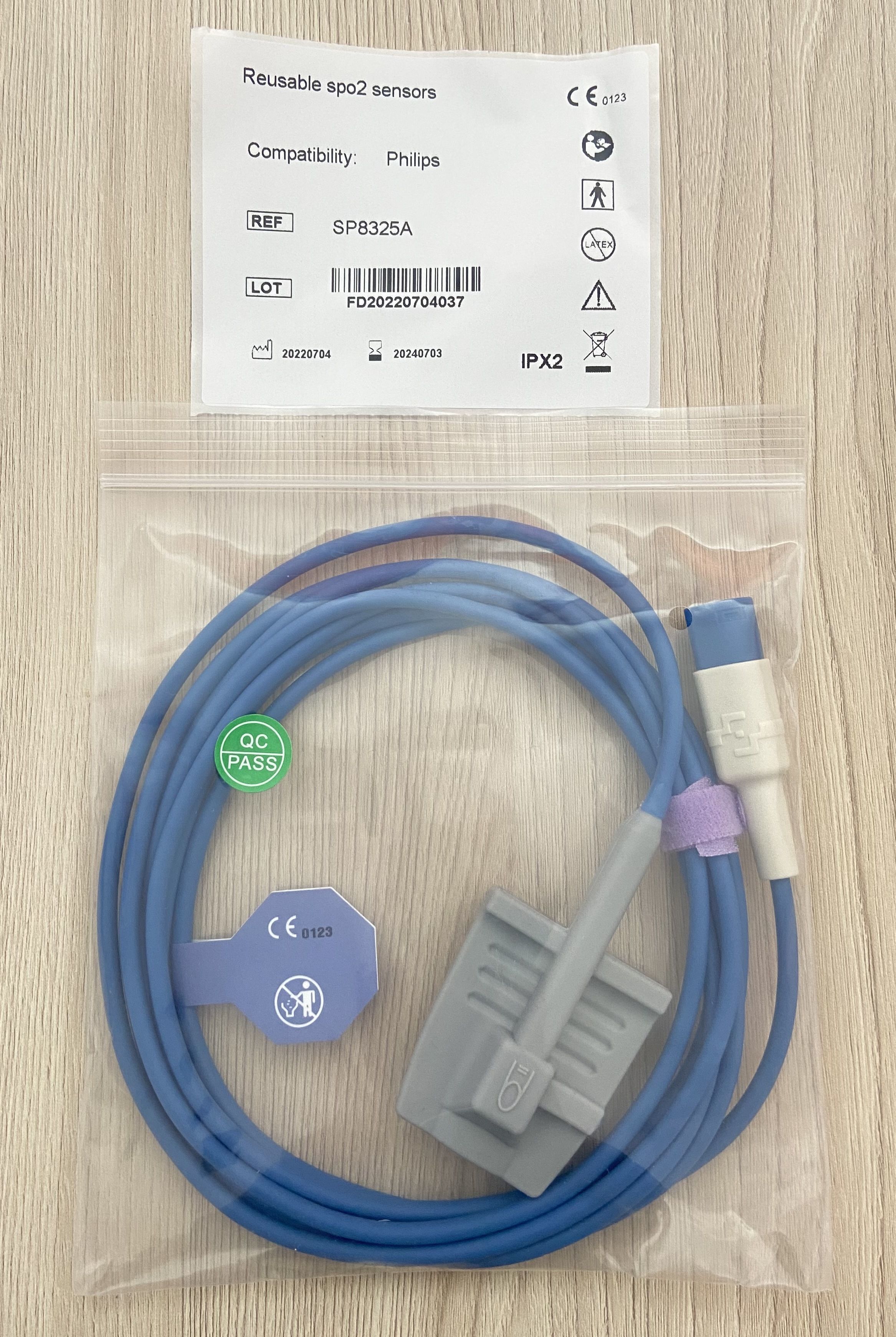 Spo2 Adult Silicone Soft tip cable for Philips_สายโพรบวัดแซทปลายนิ้วเครื่องมอนิเตอร์ฟิลิปส์