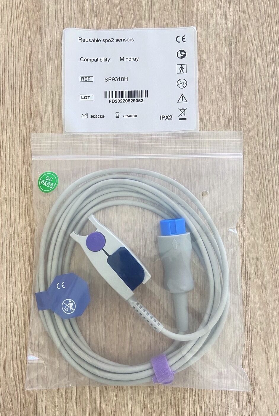 Spo2 Adult Nellcor Cable Blue Connector for Mindray_สายโพรบแซทเคเบิ้ลแบบข้อต่อสีน้ำเงินเครื่องมอนิเตอร์ผู้ป่วย Mindray