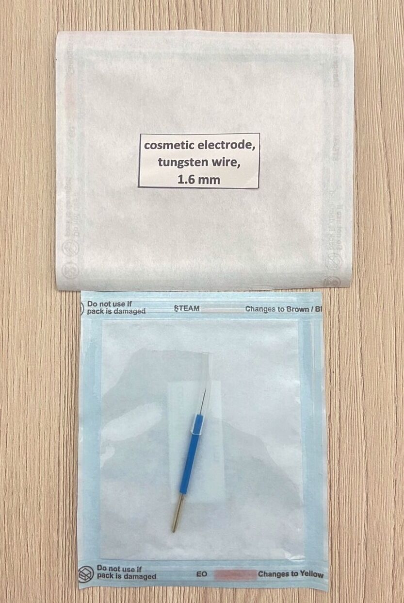 ESU Cosmetic electrode tungsten wire 1.6 mm_ปลายด้ามจี้อิเล็กโทรดงานเสริมความงามแบบปลายตรงโคนเส้นผ่านศูนย์กลาง 1.6 มม.